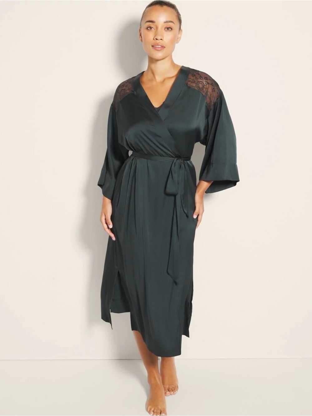 Soma Satin Lace Long Robe